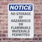 Signmission No Storage Of Hazardous Or Flammable OSHA Notice Sign, Plastic, 7in W x 10in L, 2PK OS-2PACK-NS-P-710-V-14862 - alternate 2